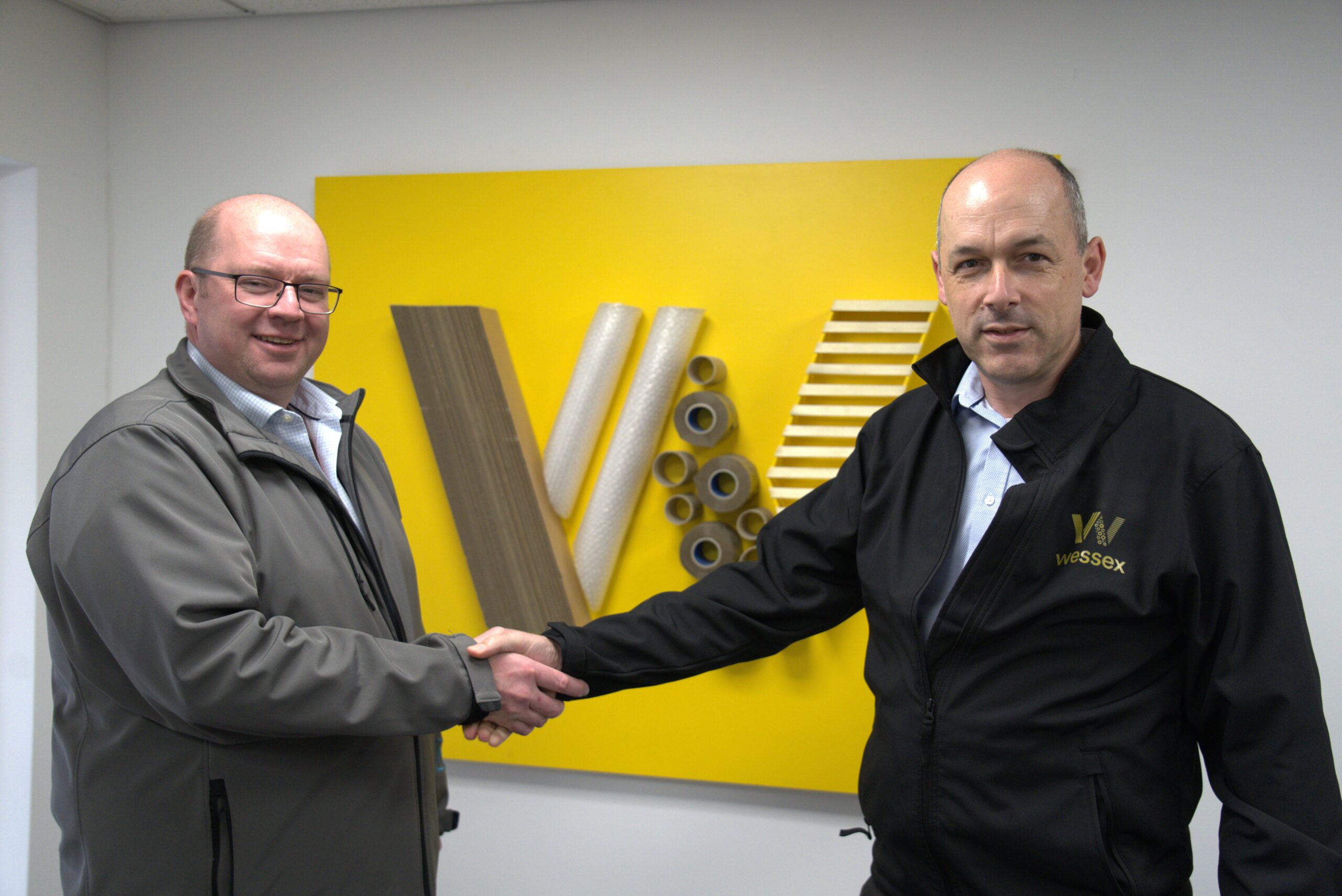 Robert McEwan (MD of MorsaPack) and Mark Barter (MD of Wessex Packaging).