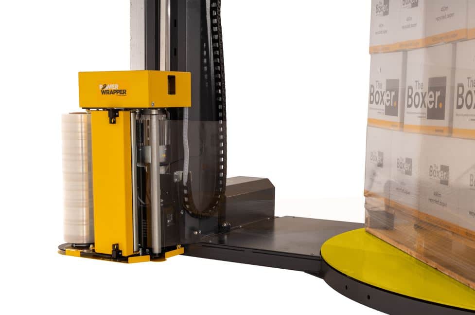 Wessex Packaging PowerWrapper Turntable Pallet Wrapping Machine detail of cartridge and stretch film 2026