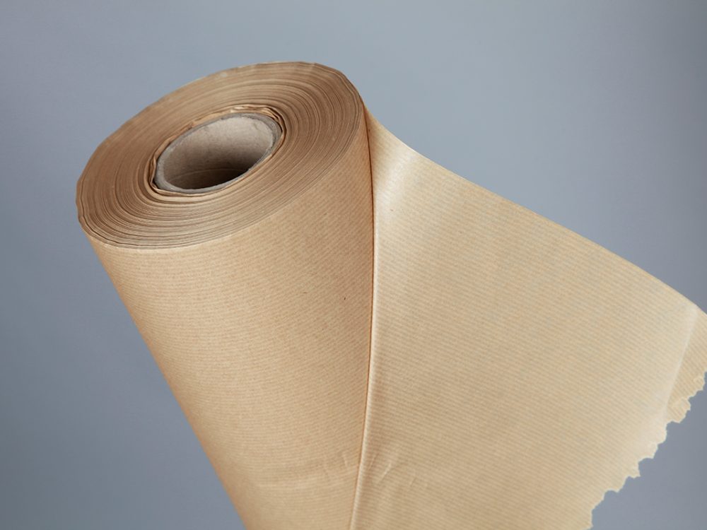 Wrapping - Pure Ribbed Kraft Paper Roll open angle