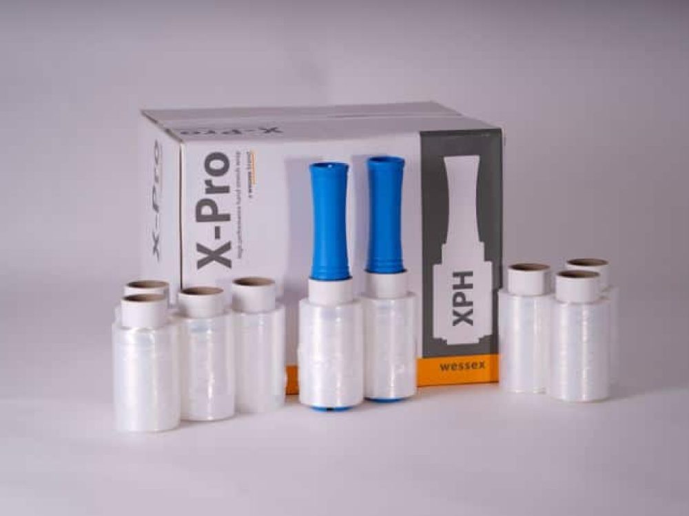 X-Pro mini rolls of hand stretch wrap from Wessex Packaging